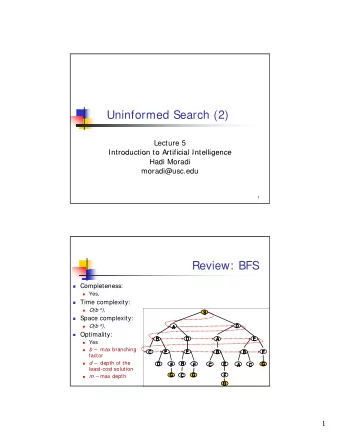 Uninformed Search (2)  Lecture 5  Introduction to Artificial Intelligence  Introduction to