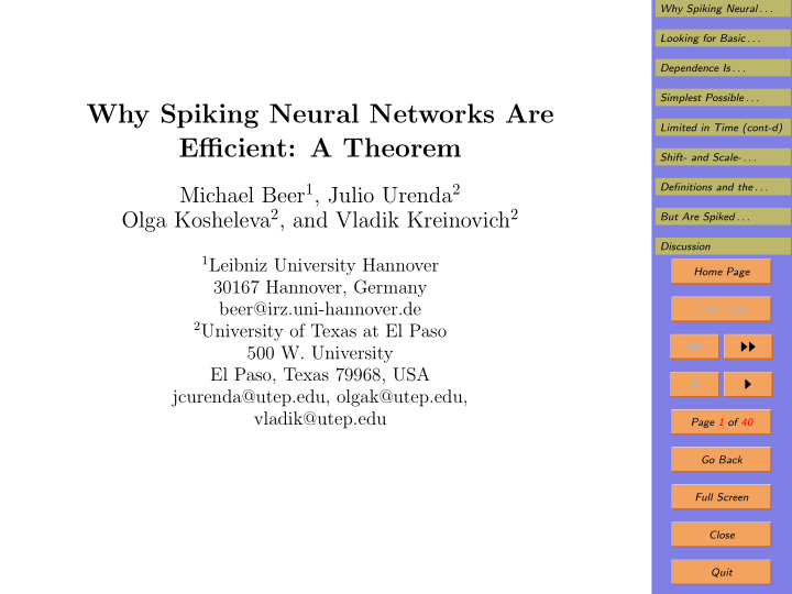 why spiking neural networks are