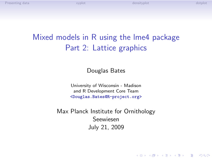 mixed models in r using the lme4 package part 2 lattice