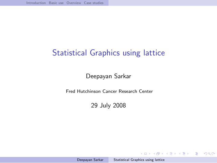 statistical graphics using lattice