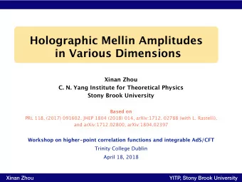 Holographic Mellin Amplitudes  in Various Dimensions  Xinan Zhou  C. N. Yang Institute for