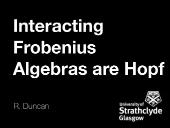 Interacting  Frobenius Algebras are Hopf   R. Duncan  Summary  Quantum theory in categorical