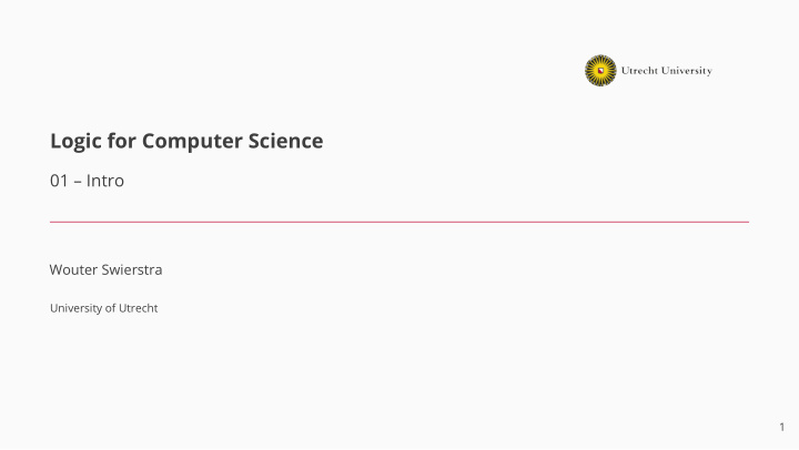 logic for computer science