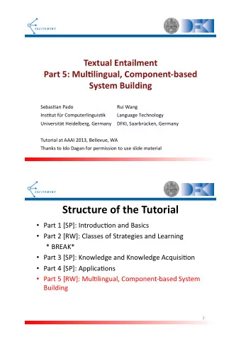 Structure(of(the(Tutorial(  Part(1([SP]:(Introduc&amp;on(and(Basics(