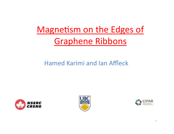 magne sm on the edges of graphene ribbons