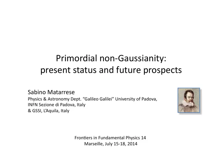 primordial non gaussianity