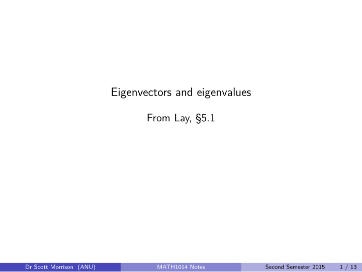 eigenvectors and eigenvalues