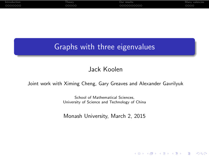 graphs with three eigenvalues