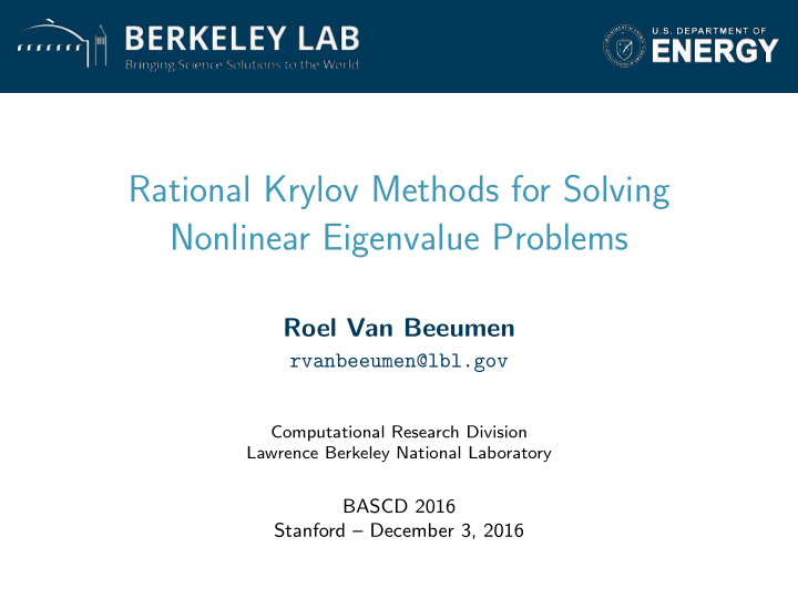 rational krylov methods for solving nonlinear eigenvalue