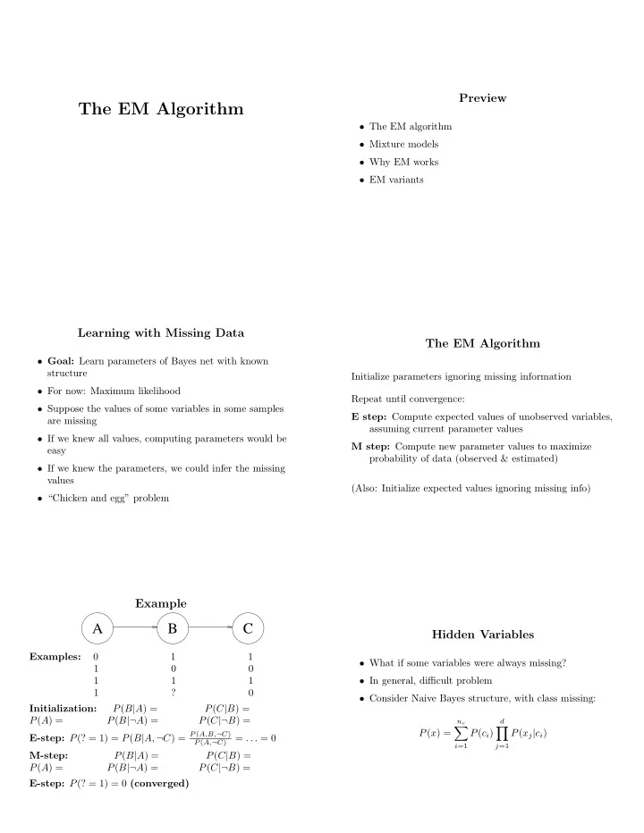 the em algorithm