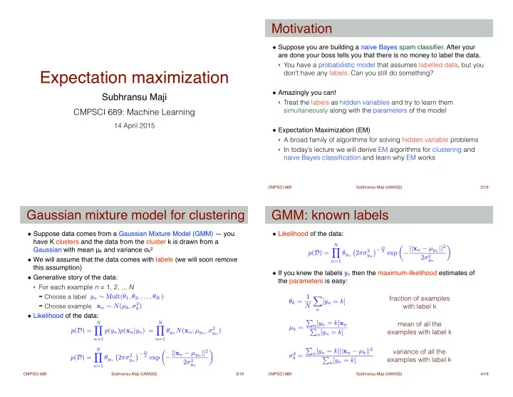 expectation maximization
