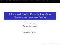 a two level toeplitz model for large scale simultaneous