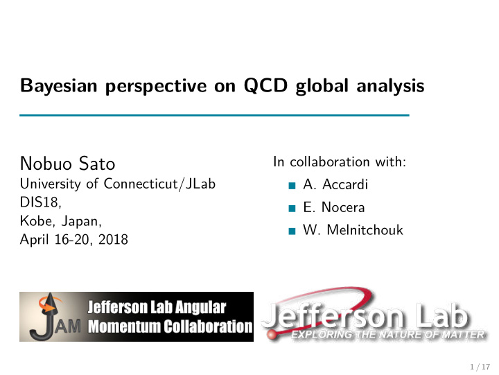 bayesian perspective on qcd global analysis