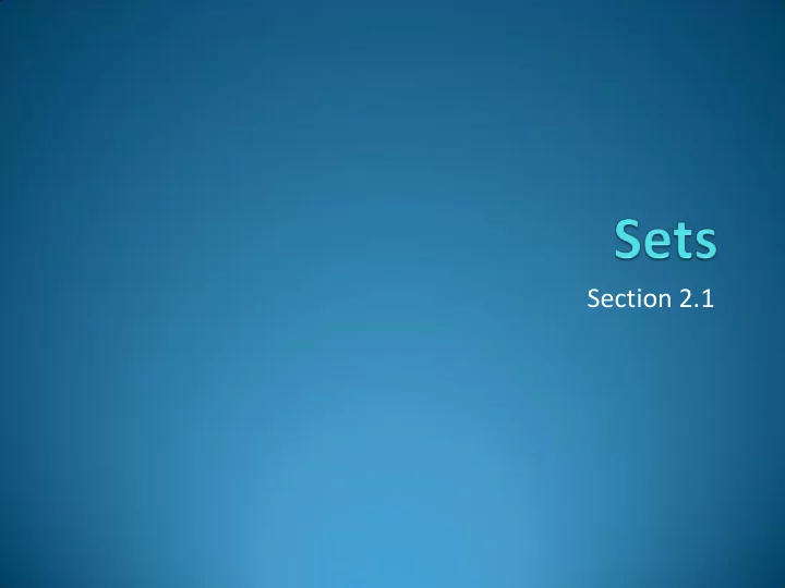section 2 1 sets