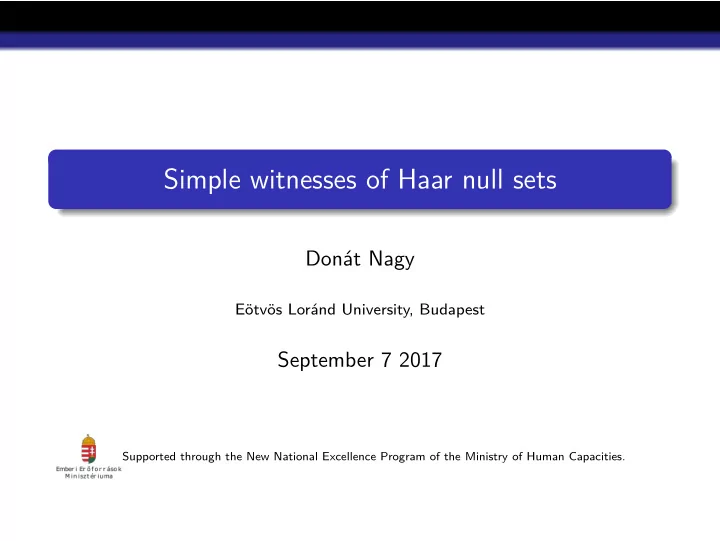 simple witnesses of haar null sets