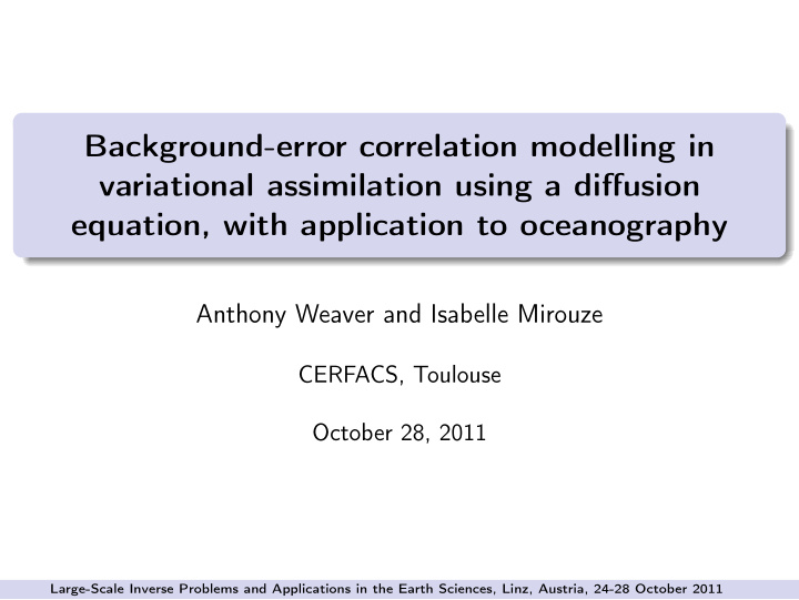 background error correlation modelling in variational