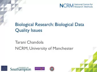 Methodological considerations  Biosocial research framework  Biological data quality issues