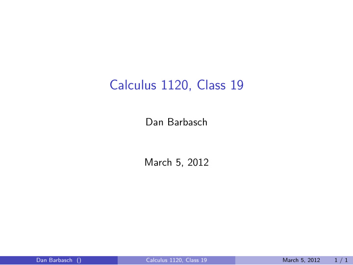 calculus 1120 class 19