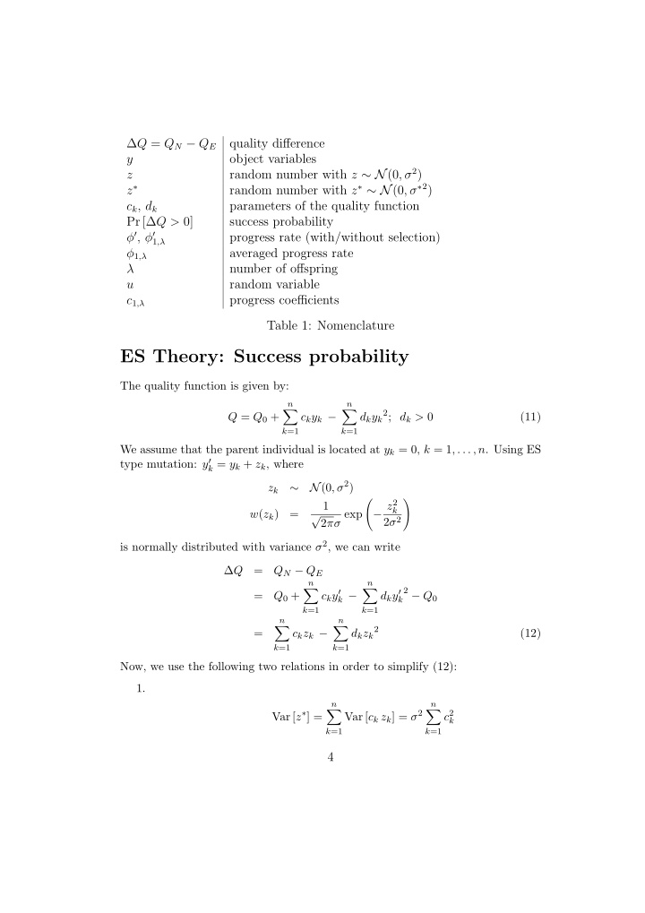 es theory success probability
