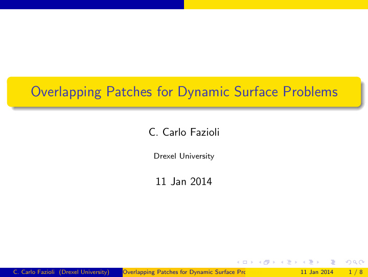 overlapping patches for dynamic surface problems