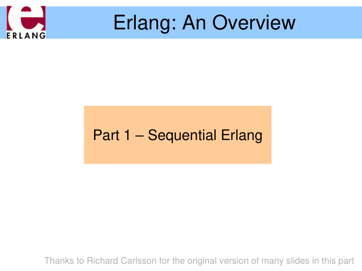 erlang an overview