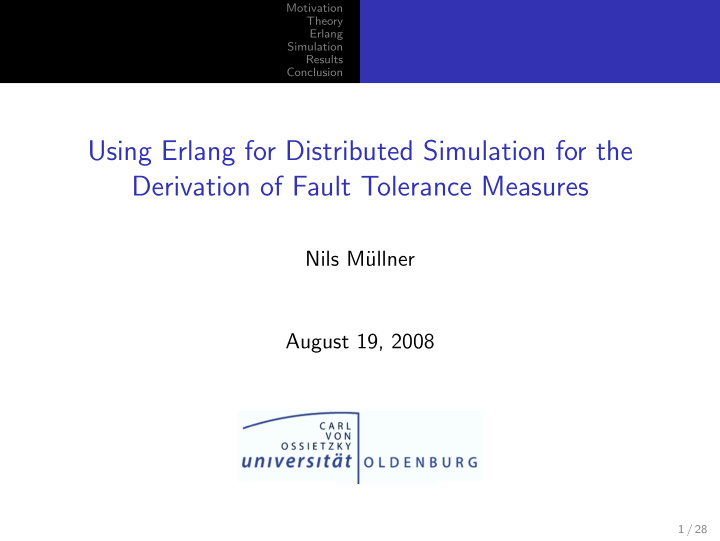 using erlang for distributed simulation for the