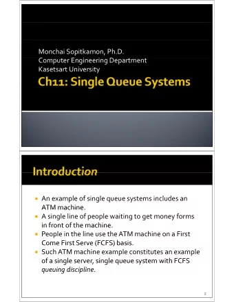 Monchai Sopitkamon, Ph.D. Computer Engineering Department Kasetsart University  An example of