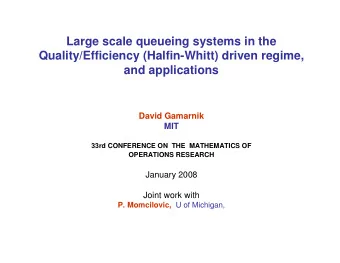 Large scale queueing systems in the  Quality/Efficiency (Halfin-Whitt) driven regime,  and