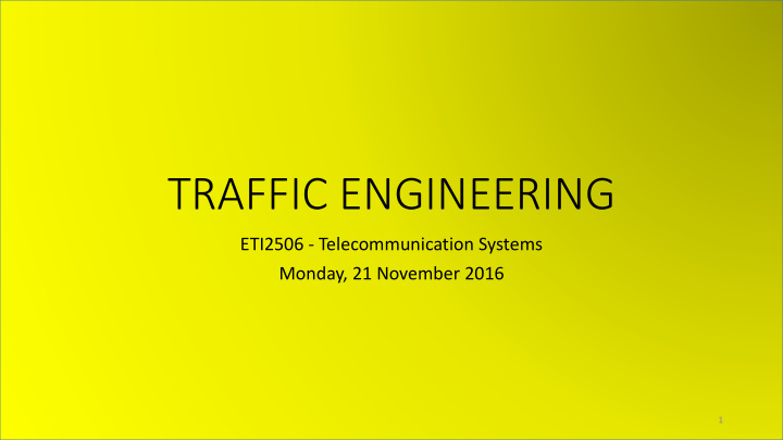 traffic engineering