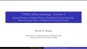 CS7015 (Deep Learning) : Lecture 3  Sigmoid Neurons, Gradient Descent, Feedforward Neural Networks,