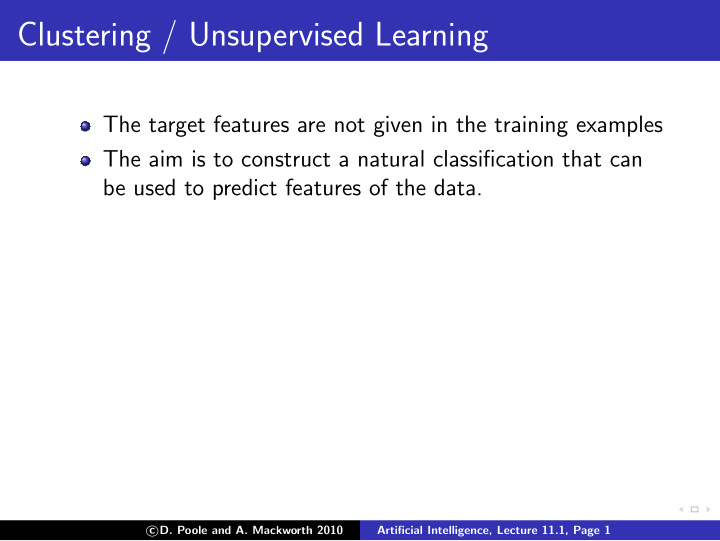 clustering unsupervised learning