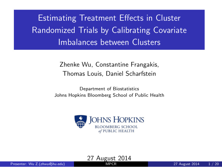 estimating treatment effects in cluster randomized trials