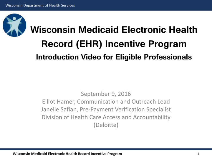 wisconsin medicaid electronic health record ehr incentive
