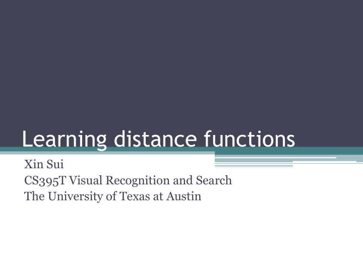learning distance functions