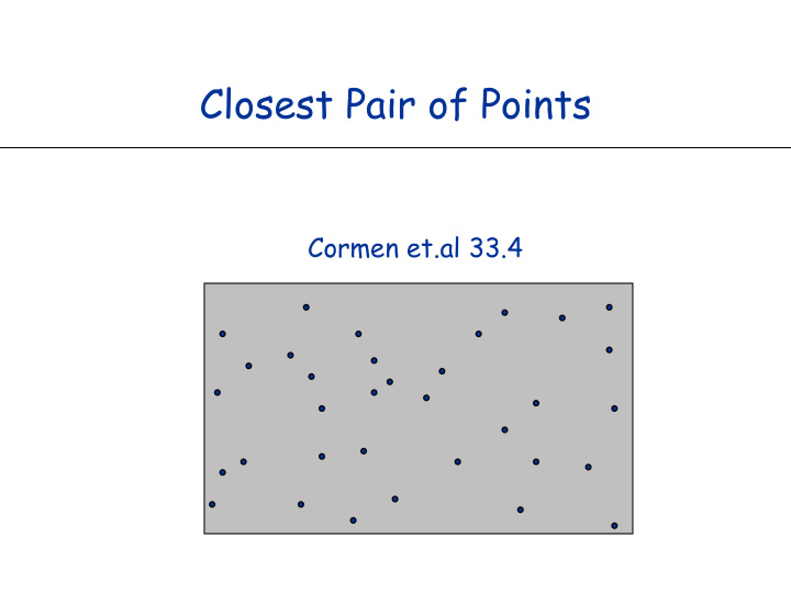 closest pair of points