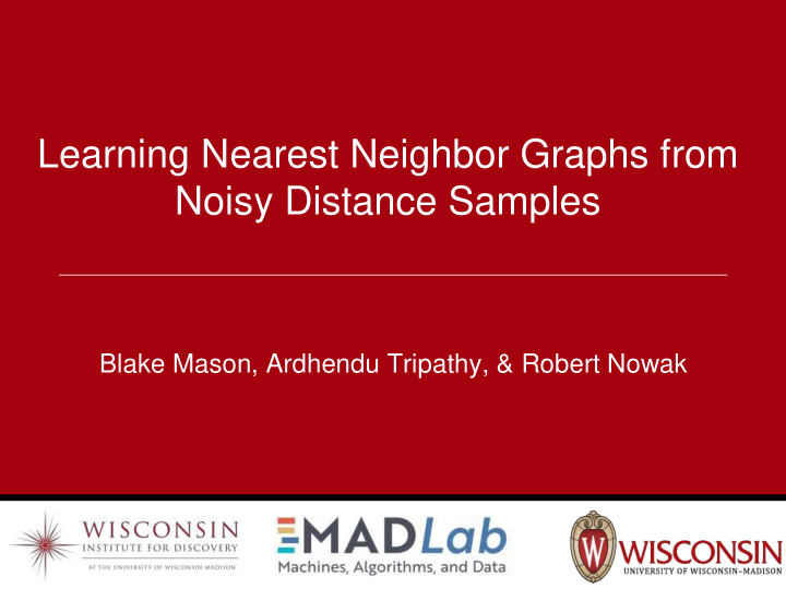 learning nearest neighbor graphs from