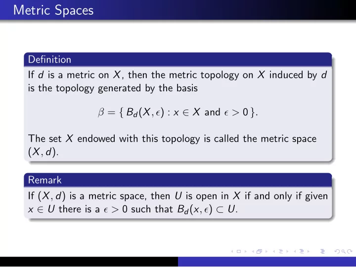 metric spaces