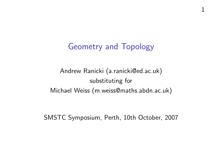 geometry and topology